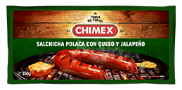 Empaque Salchicha Polaca con Queso y Jalapeño Chimex Empaque Salchicha Polaca con Queso y Jalapeño Chimex